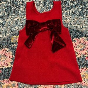 Zara Festive Sweater Knit with Velvet Bow Holiday dress 2T